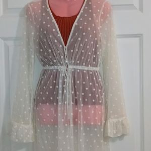 Sheer boho duster jacket